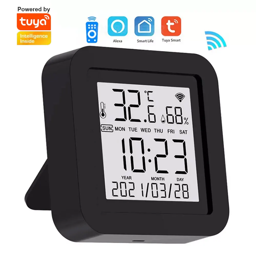WiFi IR Remote Temperature Humidity Sensor Screen Smart Tuya APP Remote Voice Control Google Thermometer Hygrometer