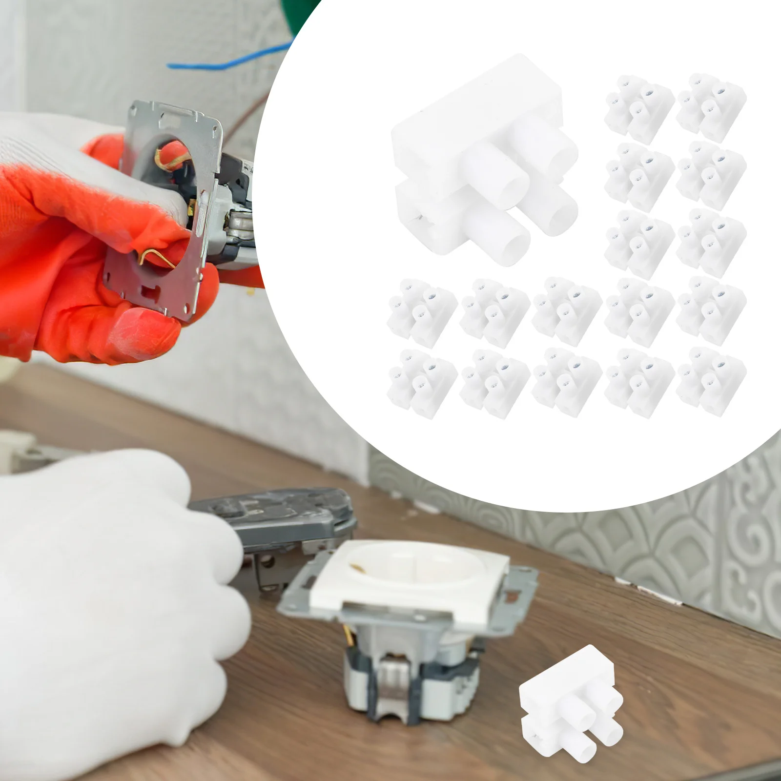 

100Pcs Quick Connect Terminal Blocks Screw Type High Conductivity Electrical Cable Connectors for Wiring Home Appliances Motors