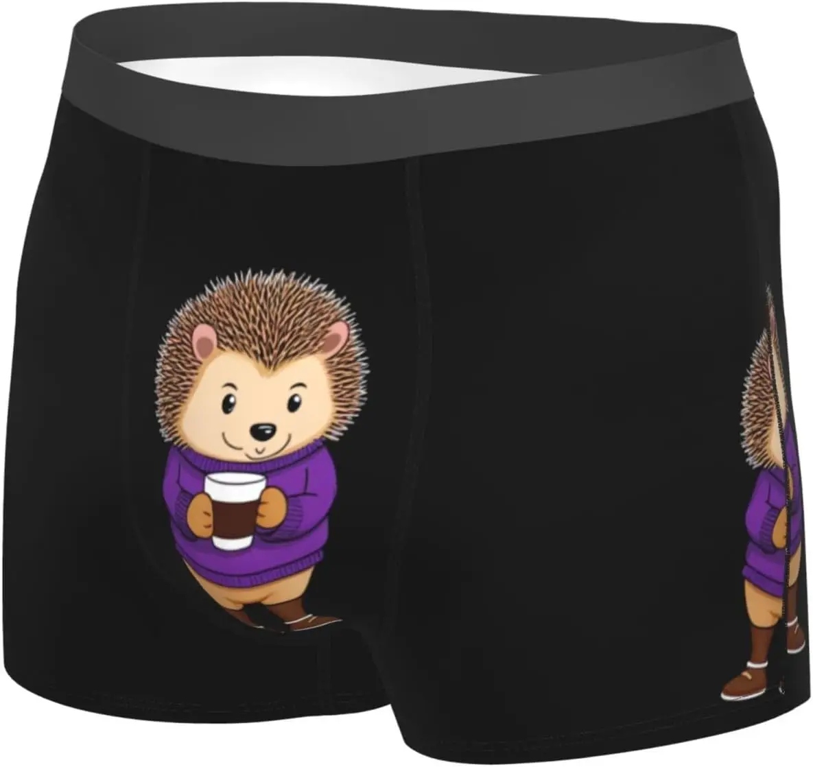 

Мужские трусы-боксеры Purple Hedgehog (S-XXL), легкая дышащая, впитывающая пот эластичная ткань, не растягивающая влагу ткань