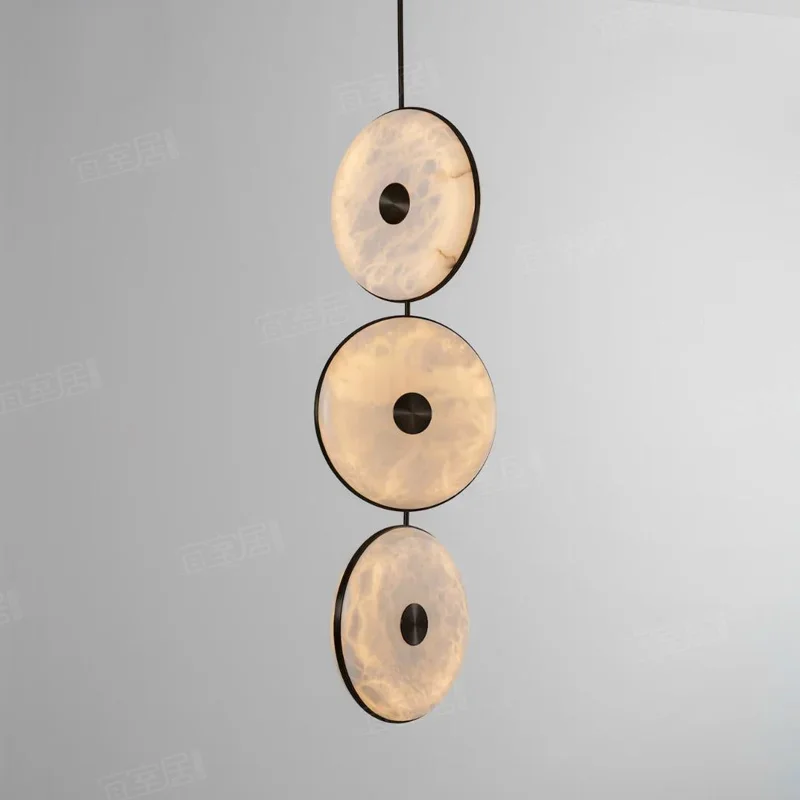 Italian Fully Copper Marble Chandelier Designer Personality Creative Living Room Background Wall Lamp For Dining Room