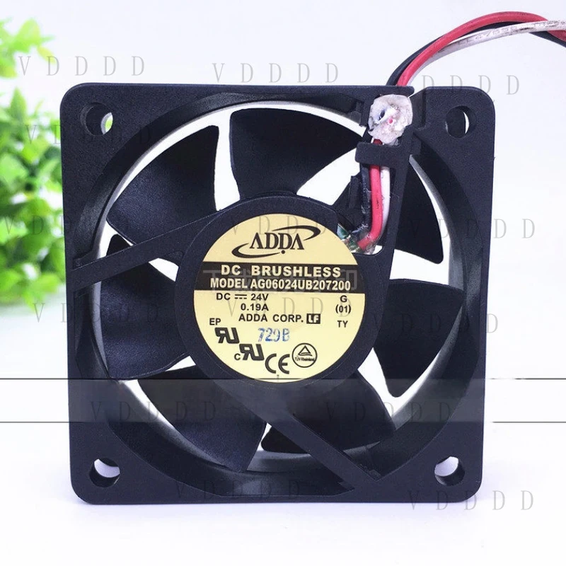 LL for 1PCS ADDA AG06024UB207200 DC24V 0.19A 6015 3-wire cooling fan 6cm