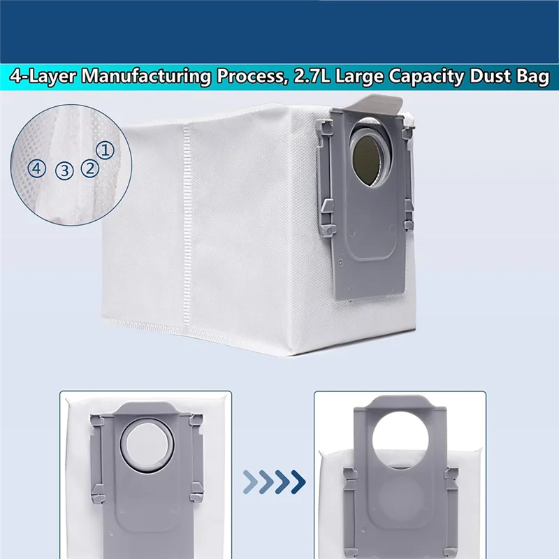 

ABWM-For Roborock S8 Maxv Ultra Robot Vacuum Spare Accessories Main Side Brushes Mop Cloths HEPA Filters Dust Bags Replacement P