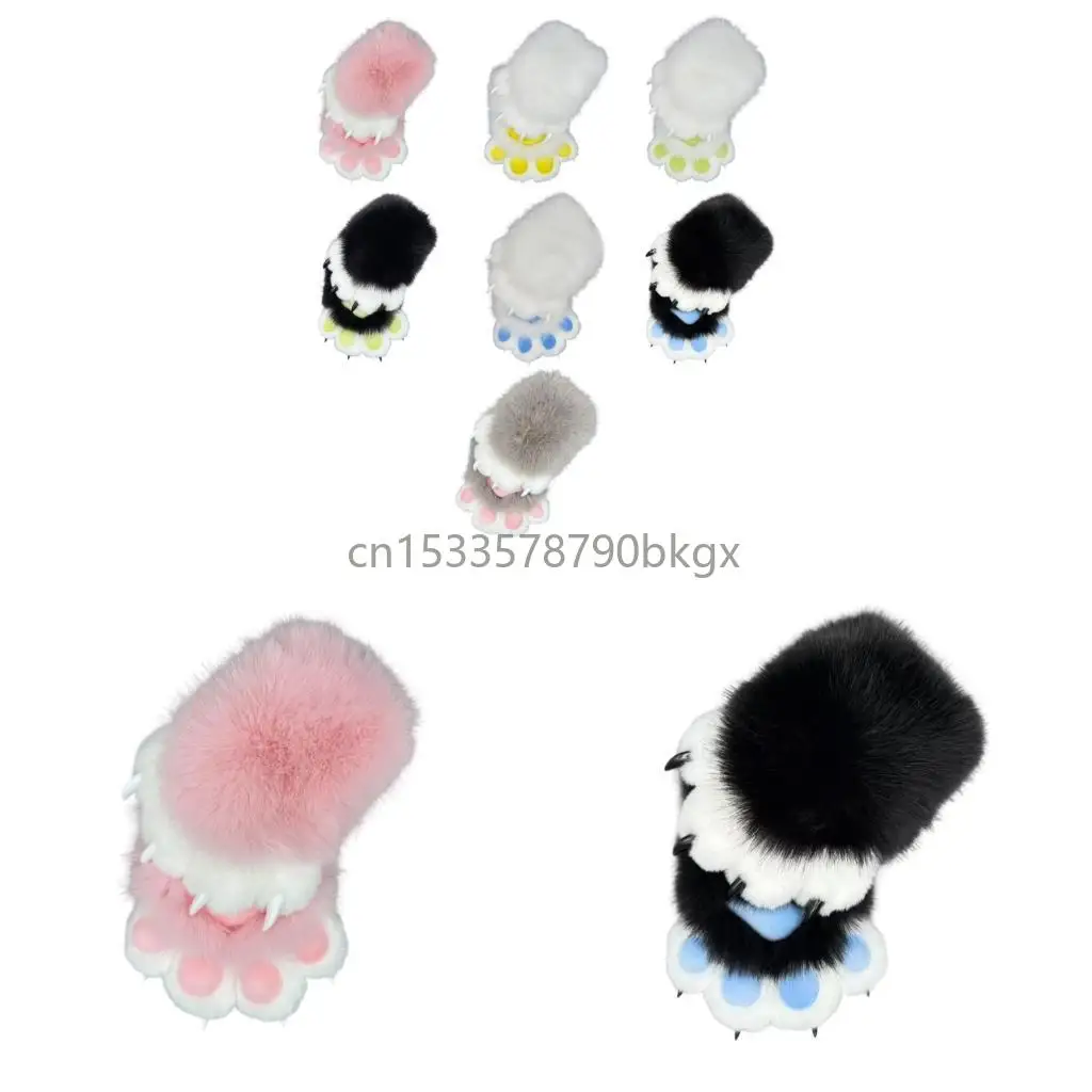 

1Pair Animal Themed Plush Handwear Comfortable Indoor Outdoor Use Stretchable Wrist Support Lightweight Gloves J78E