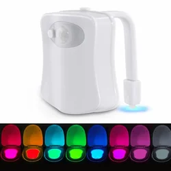 Toilet Seat Smart Motion Sensor Night Light 16/8 Colors Waterproof Backlight For bathroom Toilet Bowl LED Lamp Light WC