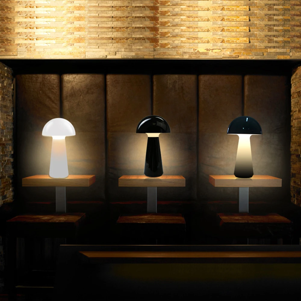 LED Modern Bud Table Lamp Rechargeable Touch Three-tone Lighting for Cafe Bar Restaurant Living Room Bedroom Study Decoration