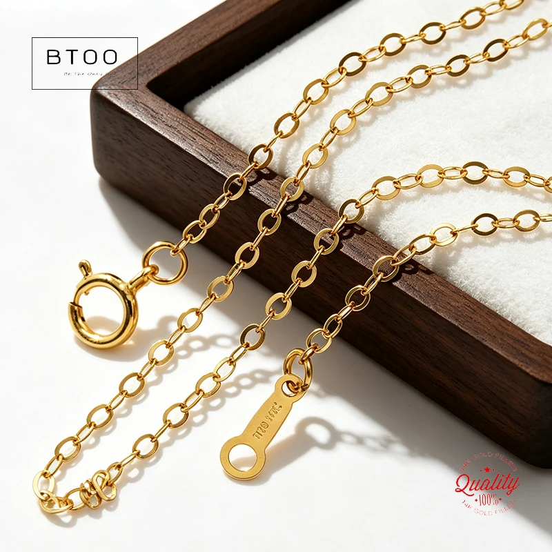 14K Gold Filled Flat Cable Chain Necklace 1.3MM Chain Necklace Gold Jewelry Minimalist Gold Filled Women Jewelry