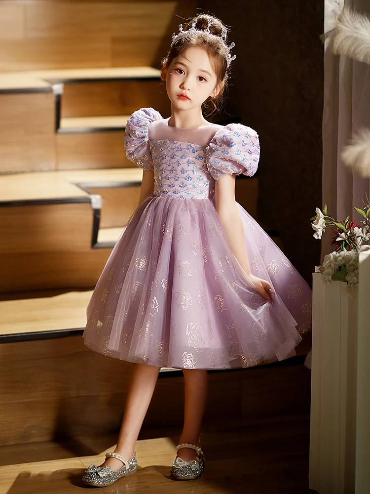 Christmas Dress Flower Girls Dress For Birthday Formal Party Junior Concert Banquet Princess Gown Party Dress For Kids Birthday