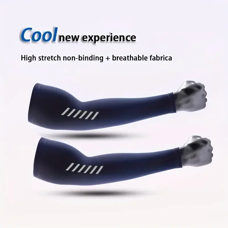 Manica in seta di ghiaccio Protezione UV Manica da ciclismo Raffreddamento Manicotti traspiranti Uomo Donna Sport all'aria aperta Manicotti da ciclismo antiscivolo