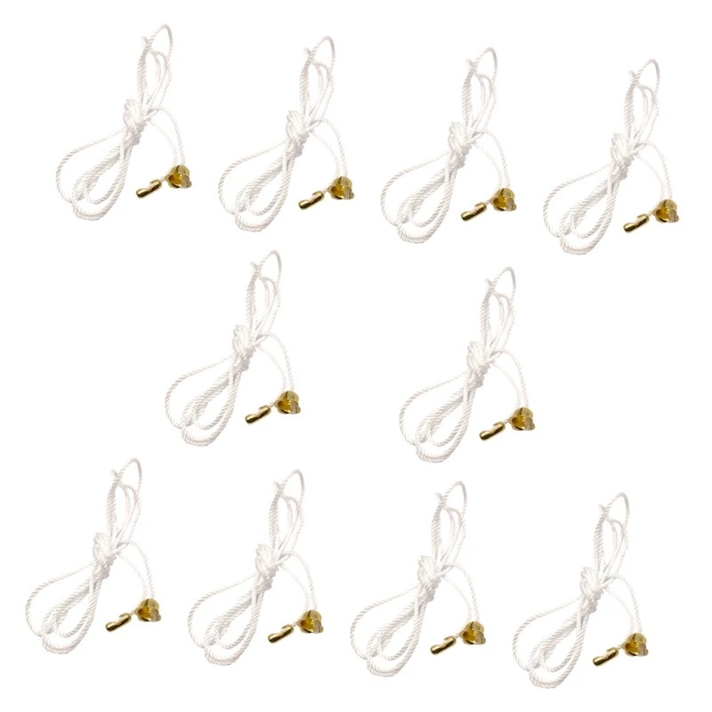 حبل سحب قطني مريح 10 قطع سلك تغيير ضوء مروحة الغرفة مع مجموعة وصلات معدنية #3