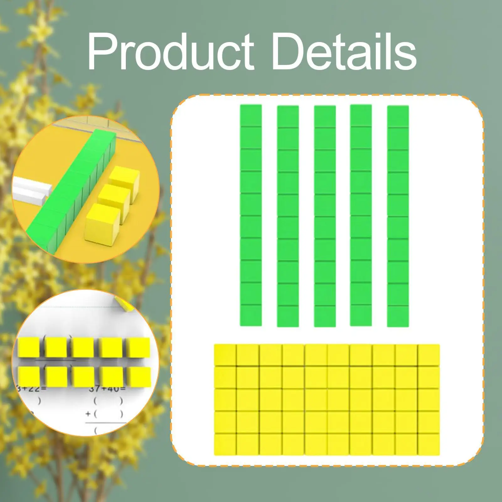 Diez bloques para niños y niñas, juguete de matemáticas, Base para niños, diez Kit de conteo, ayuda de matemáticas para escuela primaria, herramienta de enseñanza de valor del lugar decimal