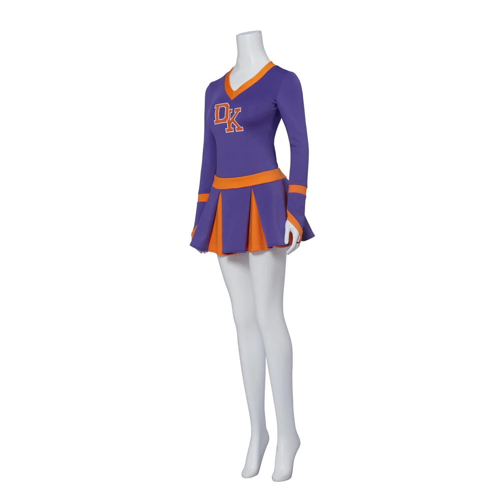 Jennifer Check Cheerleader Cosplay Costume Jennifer's Body DK High School Purple Uniform Top Skirt  Halloween Cheerleading Suit
