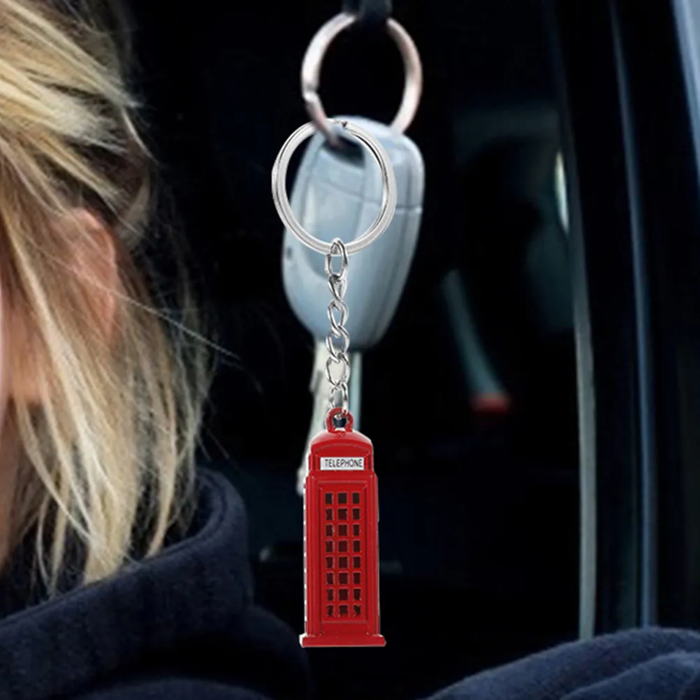 London Telephone Booth Keychain Set – 2pcs Alloy Lightweight Travel Souvenir Gift for Friends & Family