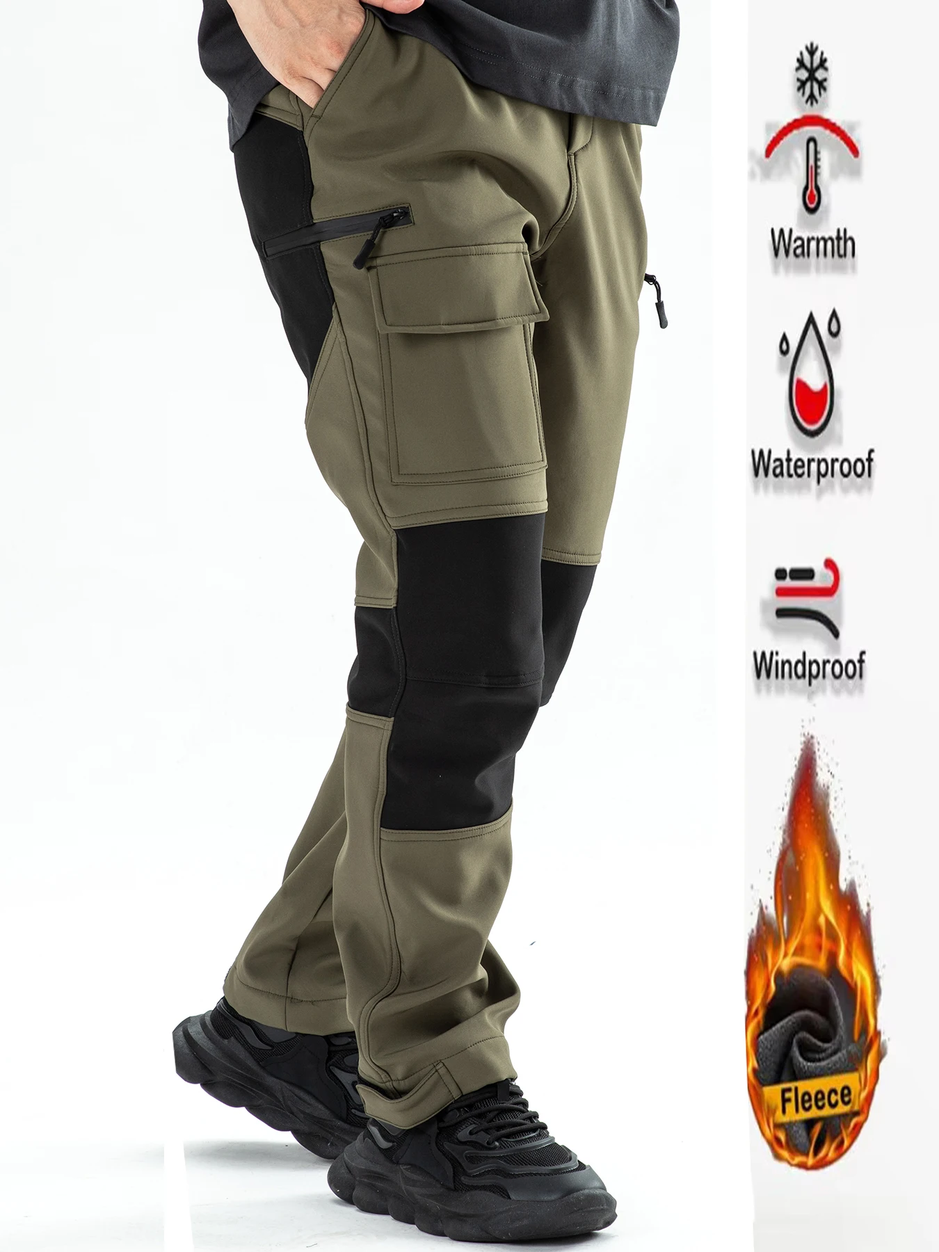 

Plucked work pants, waterproof and wear-resistant hiking camping pants, cycling camping pants, long pants, multi bag pants