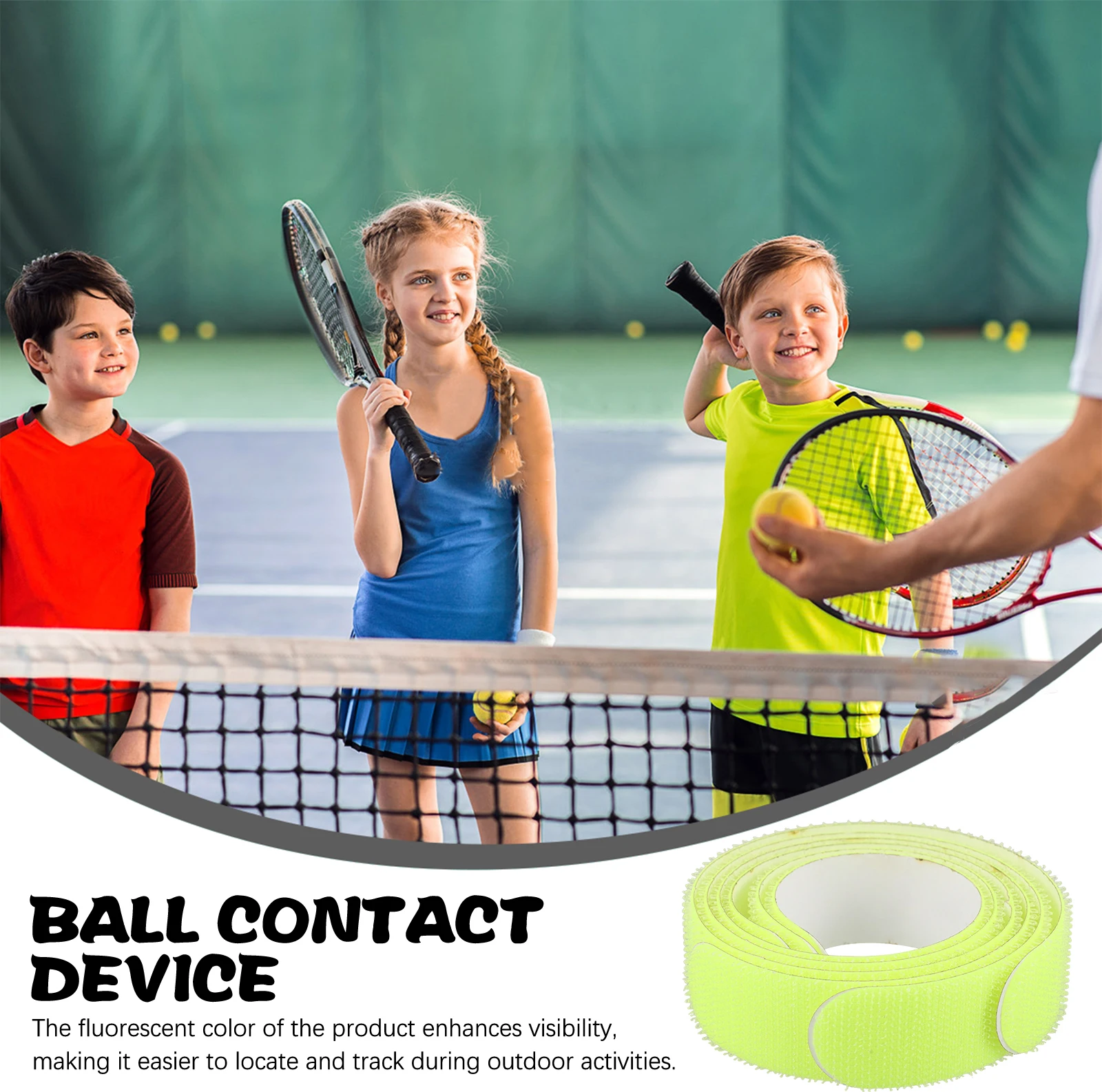 

3pcs Beach Tennis Racket Ball Picker Handle Grip Tape Protector Fluorescent Yellow Lightweight Durable Outdoor Fun