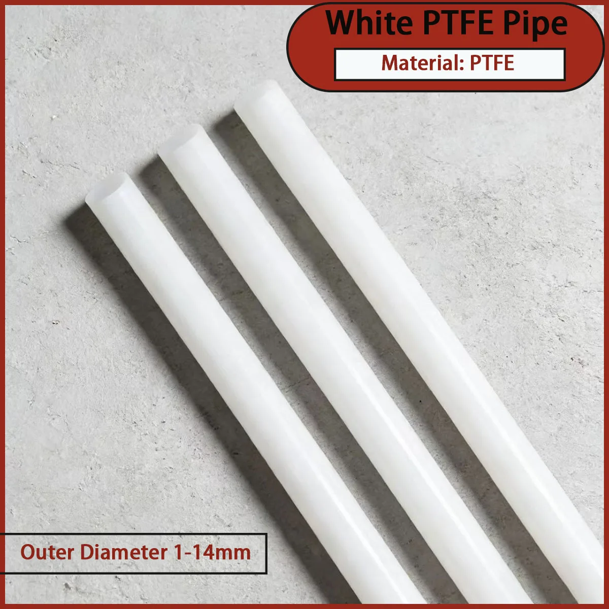 White PTFE tube with an outer diameter of 1-14mm is used in chemical, electronic, medical, food, and other industries