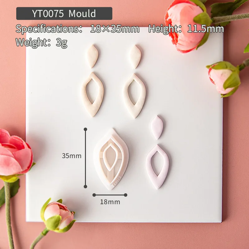HEIßER Boho Böhmischen Stil Polymer Clay Schneider Lotus Geometrie Geformt Ton Geprägte Formen für Ohrringe Schmuck Anhänger Herstellung Werkzeuge – Detail 10