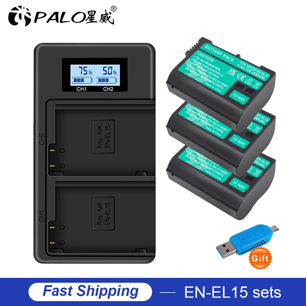 EN-EL15 ENEL15 EN-EL15 enel15 Battery pack For Nikon D500 D600 ,D610 D750 D7000 D7100 D7200 D800 D800E D810 D810A&1 v1,Z6, Z7