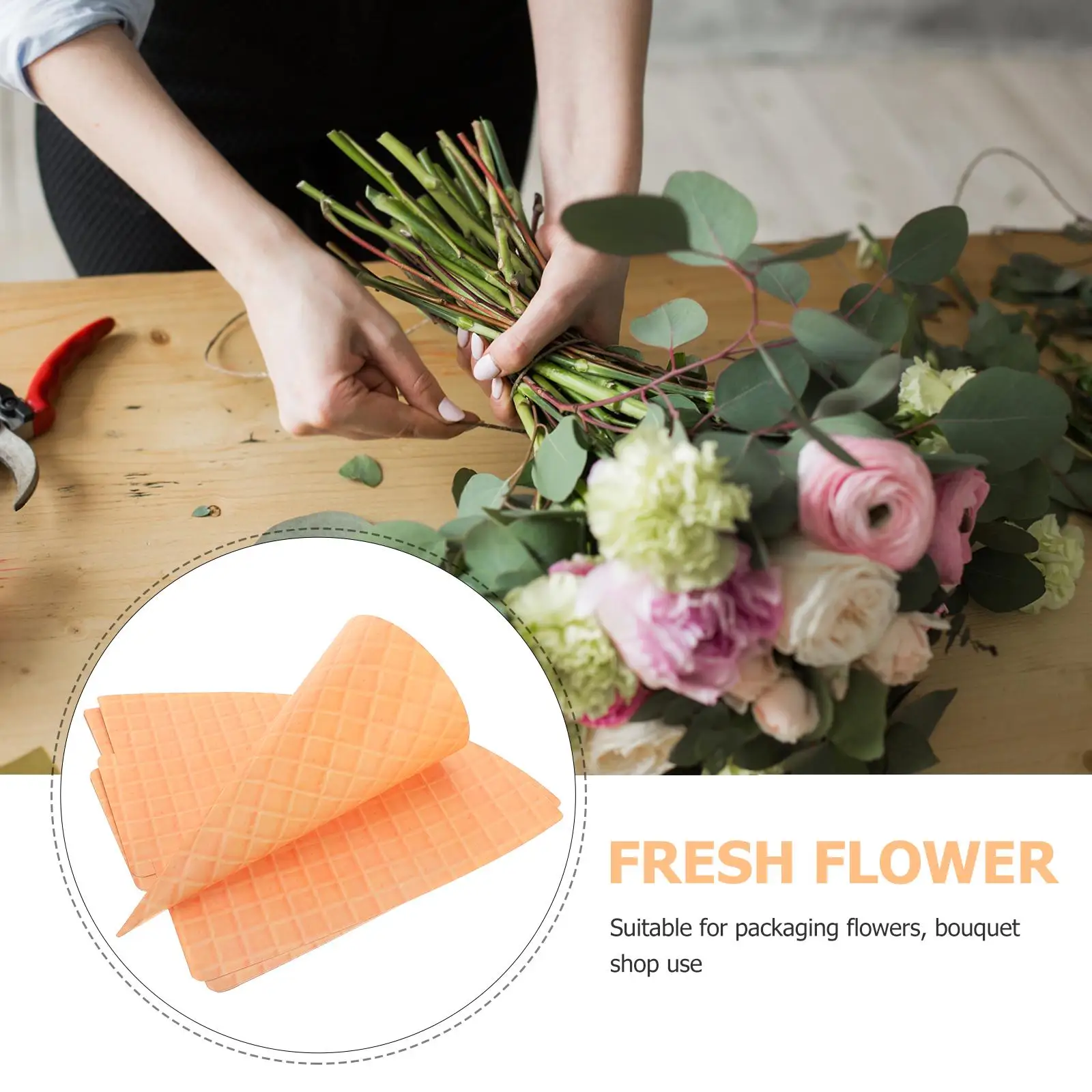 10 Pcs The Summer Flower Wrapping Paper Gift Bouquet Cone Square Confetti Cones