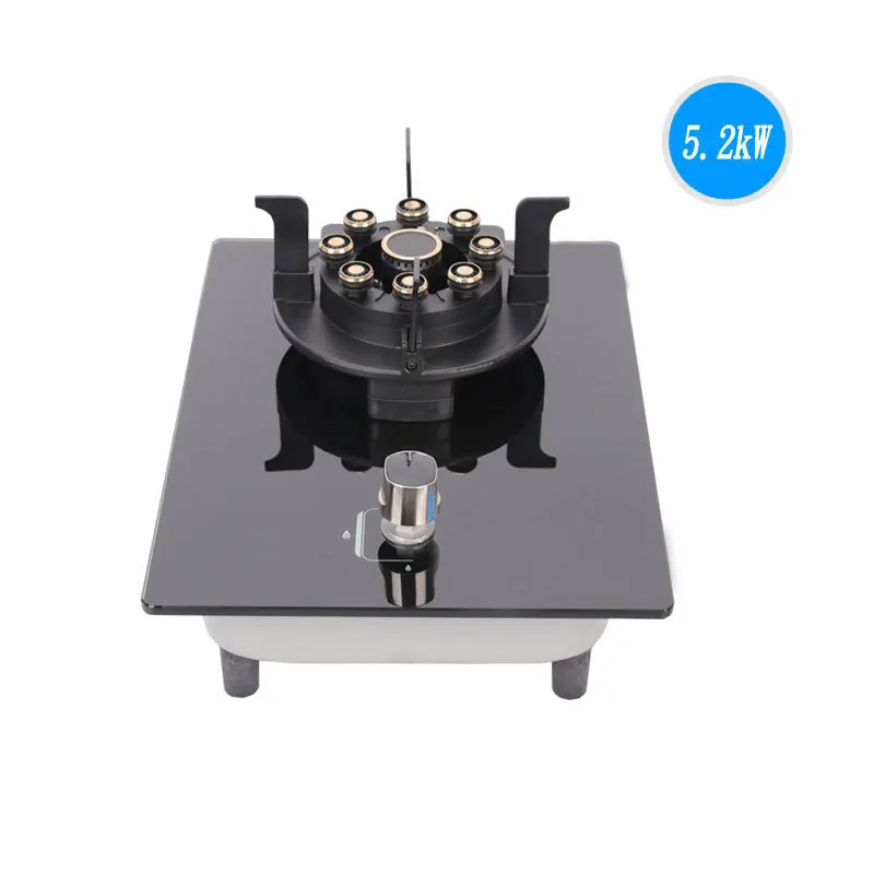 Cuisinière à gaz naturel domestique, réchaud GPL intégré pour les touristes, panneau en acier inoxydable, réchaud à gaz rotatif à une tête, A09, bureau