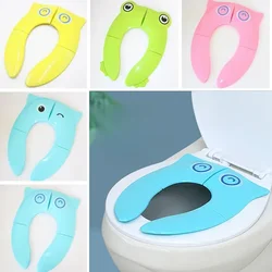 Children's toilet seat portable foldable baby toilet seat cute cartoon frog shape baby toilet training toilet seat baby boy