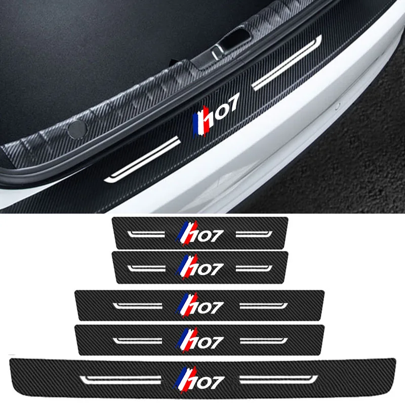 Car Door Sill Threshold Stickers for Peugeot 107 Emblem Auto Rear Trunk Bumper Water Proofing Film Decals Decoration Accessories