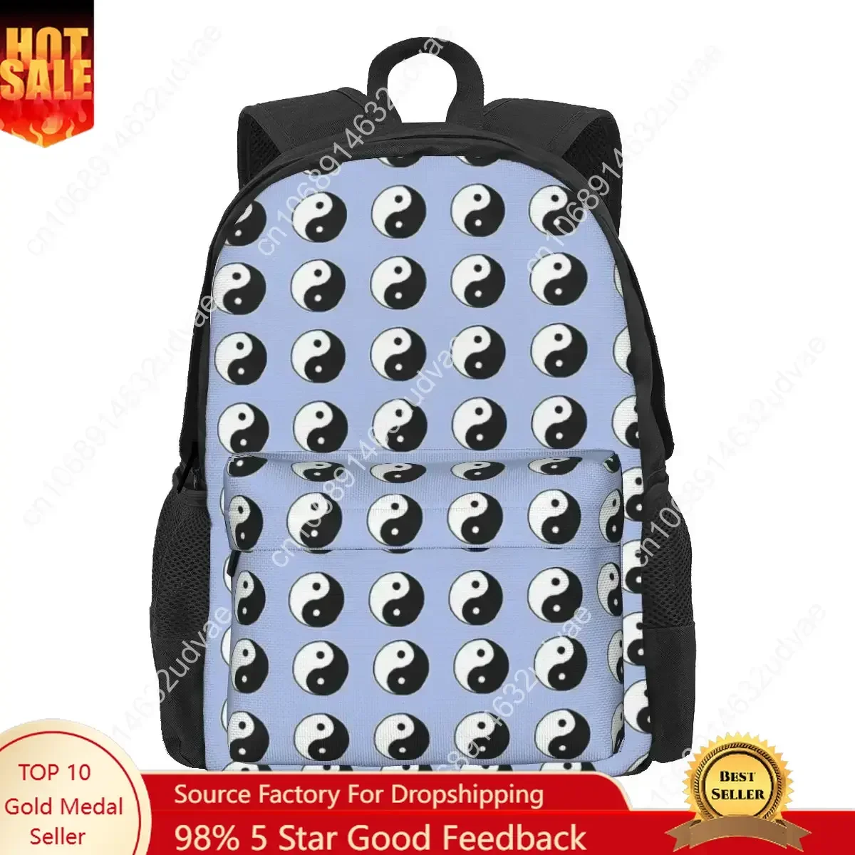 Yin Yang Pattern Backpacks Bookbag School Bags Cartoon  Rucksack Travel Rucksack Shoulder Bag