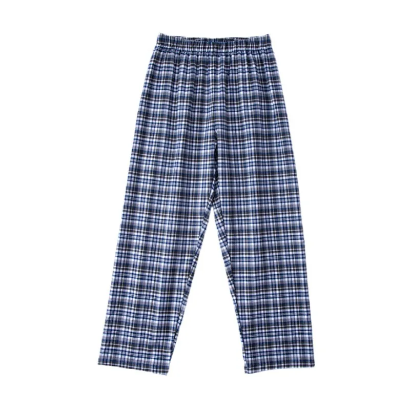 Pyjama à carreaux en coton pour hommes, pantalon de couchage long, vêtements de nuit décontractés pour hommes, bas de nuit confortables et doux,