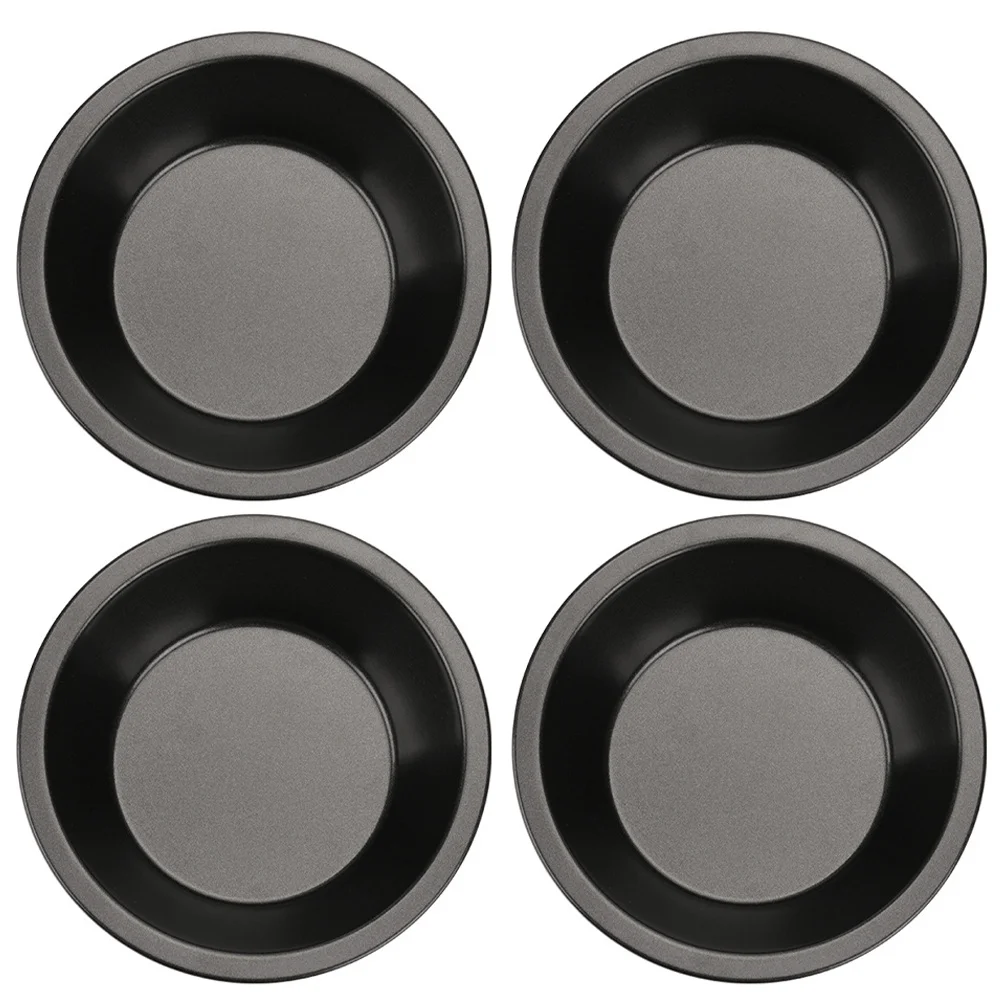 

4pcs Household Pizza Pans Round Shaped Carbon Steel Trays Non-Stick Reusable Kitchen Baking Pan For Cake Bread Pizza Baking