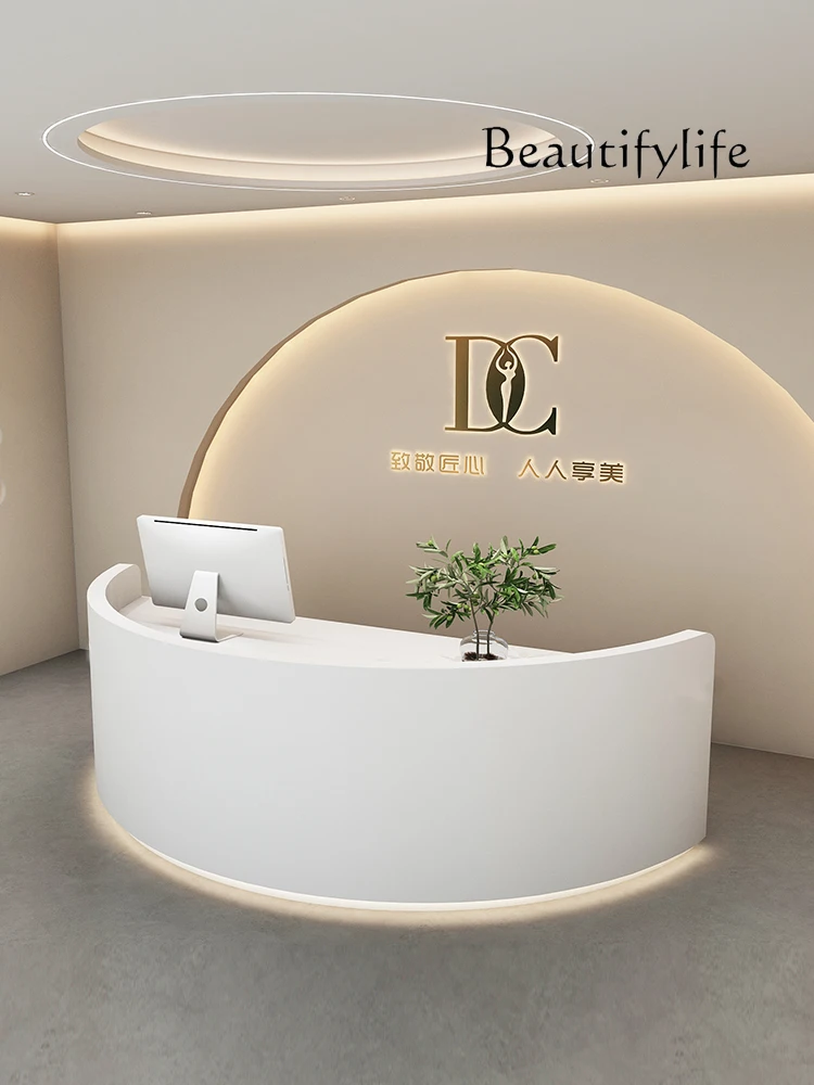 

Simple Arc Beauty Salon Bar Counter Cashier Company Front Desk High Sense Reception Desk