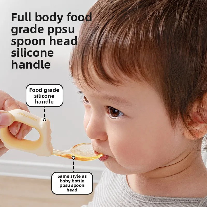 الطفل الغذاء الصف سيليكون شوكة وملعقة الرضع تغذية التدريب أواني التغذية الذاتية الطفل الغذاء ملعقة مجموعة أدوات المائدة للأطفال #4
