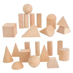 Mini DIY Wooden Toys Solid Geometric Shape Building Block Early Learning Educational Toy Montessori Home Study Tools Space Think