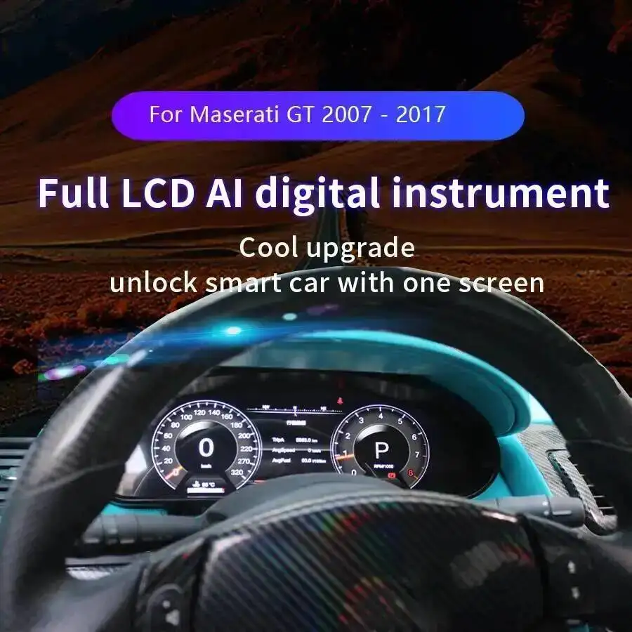 12.3'' For Maserati GT GC 2007-2017 Multiple Definition Virtual Cockpit Dashboard Speedometer Cluster Upgrade Car LCD Instrument
