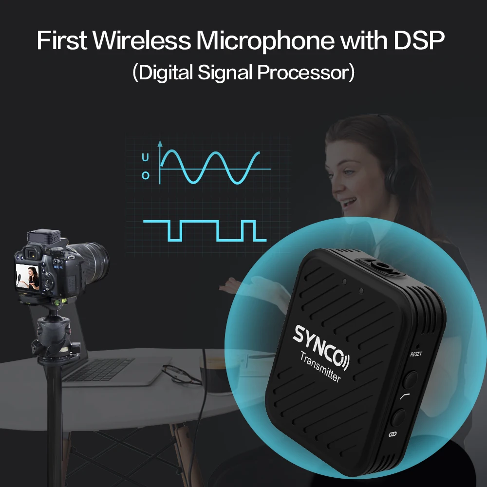 Imagem -02 - Synco-microfone de Lapela sem Fio Dual Channel Mini Microfone Lavalier Low Cut e Controle de Ganho Câmera do Telefone Celular G1a2 G1a1 2.4ghz