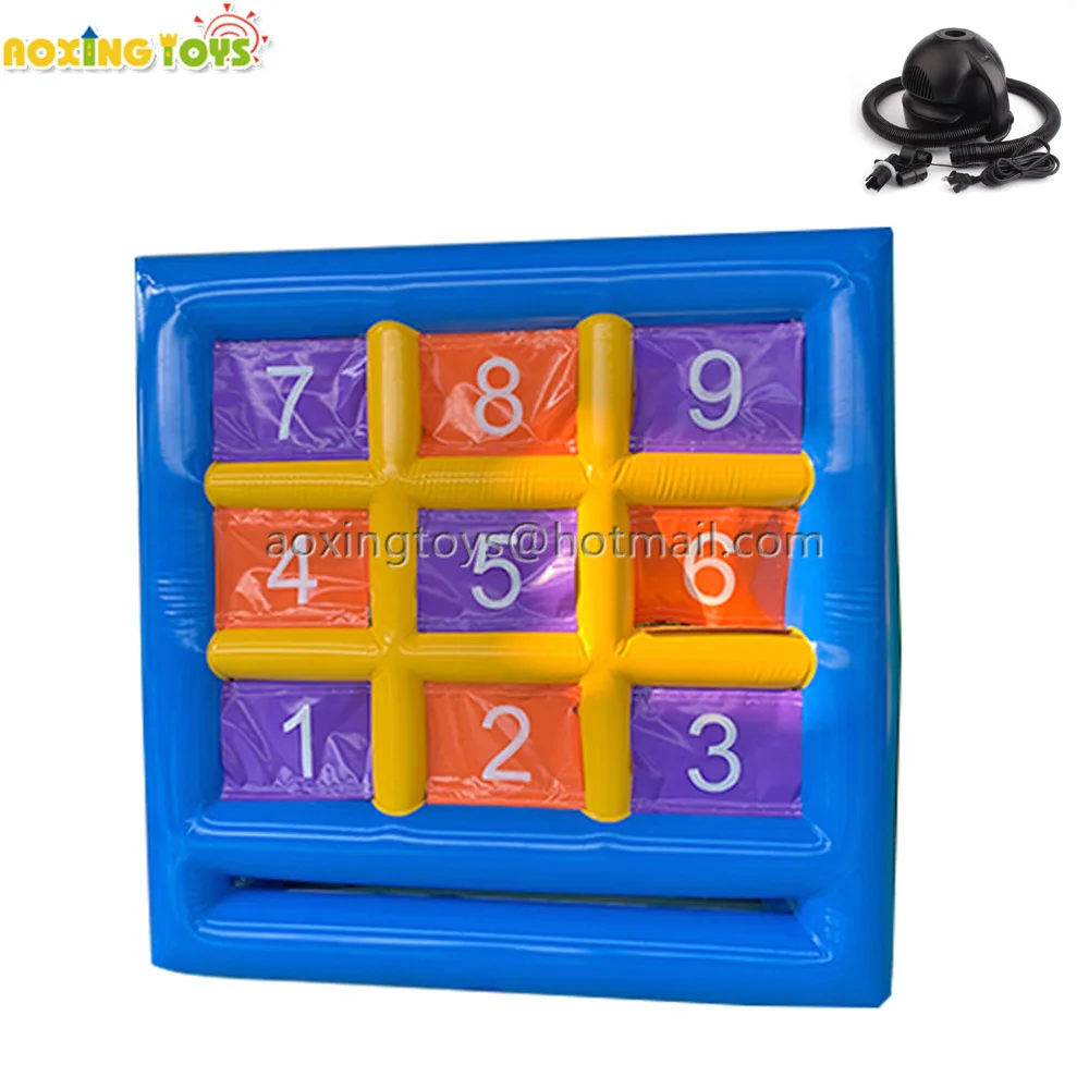 Commercial Outdoor Fun Sports Giant 9 Squares Inflatable Football Board Kids Soccer Door Gate Game For School Sports Meet Party