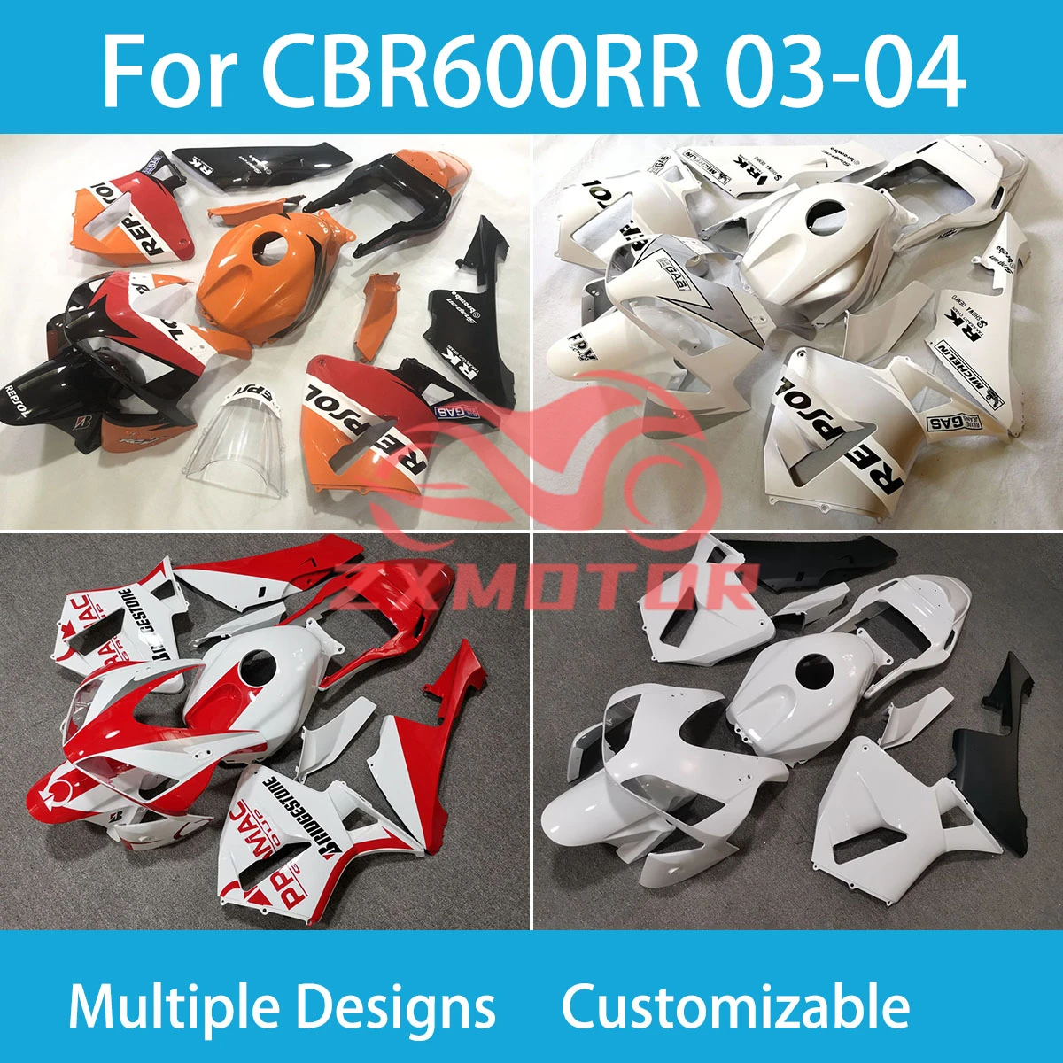 

Injection Fairing Set CBR 600 RR 2003 2004 ABS Plastic Motorcycle Aftermarket Fairings for Honda CBR 600RR 2003 2004