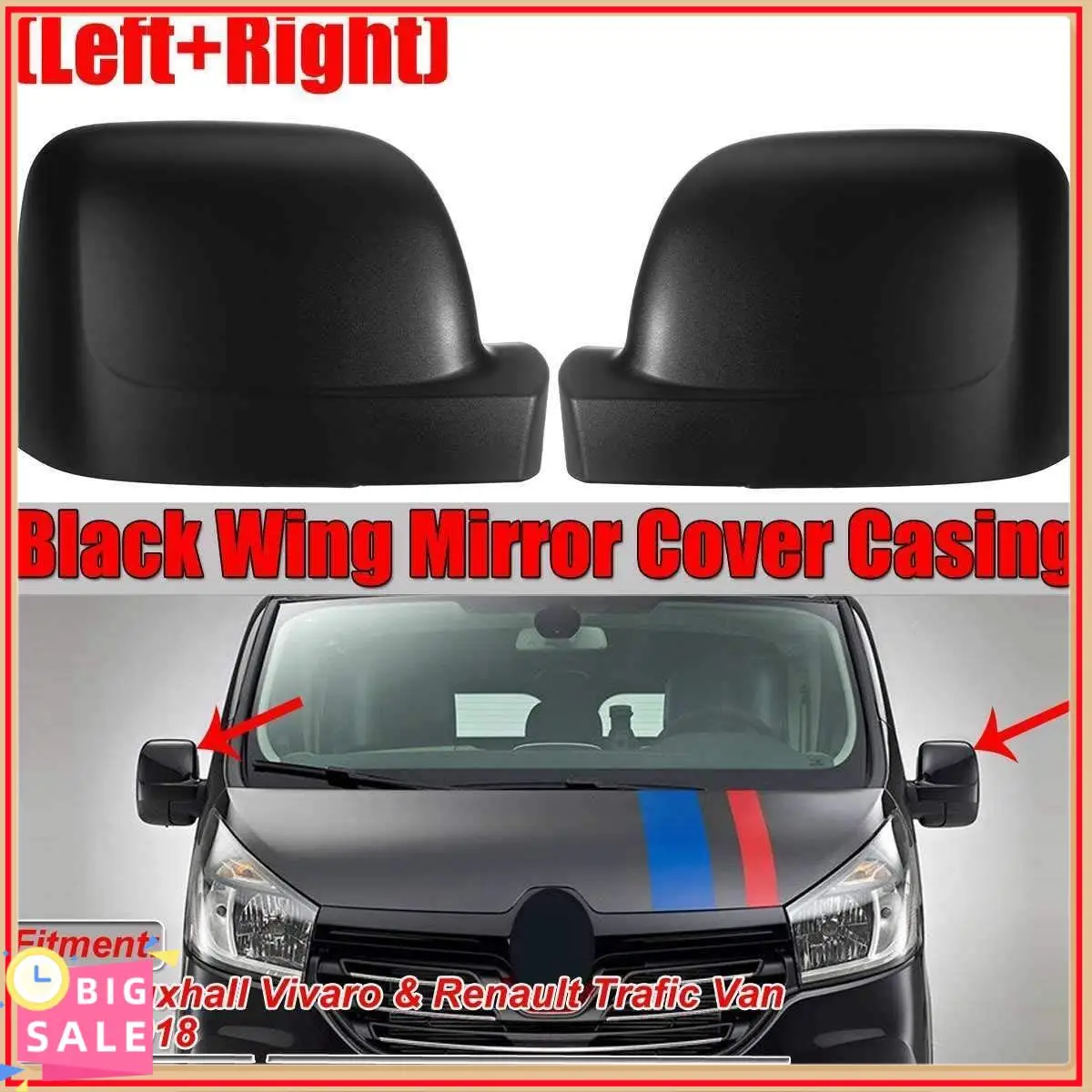 الحصري الأسود الألياف الجانب غطاء مرآة الباب الكسوة ل فوكسهول فيفارو رينو ترافيك فان 2015-2018 غطاء مرآة الرؤية الخلفية غطاء #2