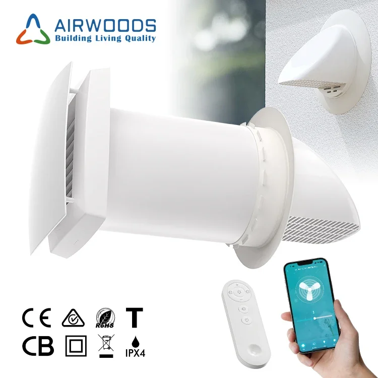 

Мини-одиночная комната Erv, Wi-Fi управление, настенное восстановление, в помещении, безканальное восстановление тепла, вентиляция, воздушные фильтры, тепло, холодная вентиляция