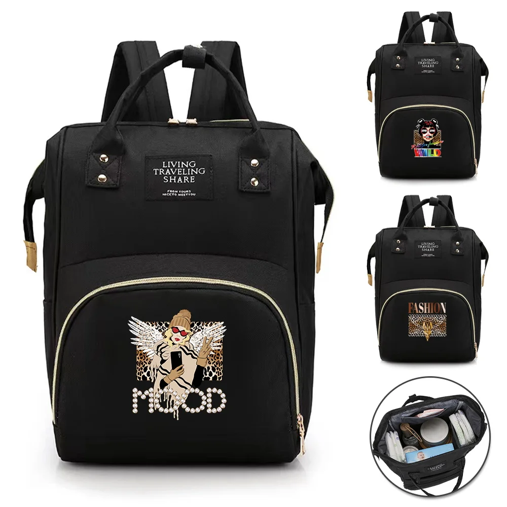 

Maternity Backpack Large Capacity Fashion Infant Products Storage Pack for Quick Outing Nappy Changing Bag Leopard Series