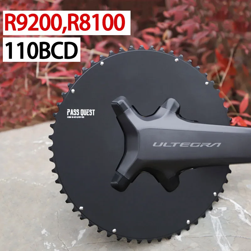 Pass Quest 110 BCD 4 Bolt Chainring for Shimano Ultegra 8100 Dura Ace R9200 Dish 50 34 Road Crowns 52 36 Plate 53 39 48 35