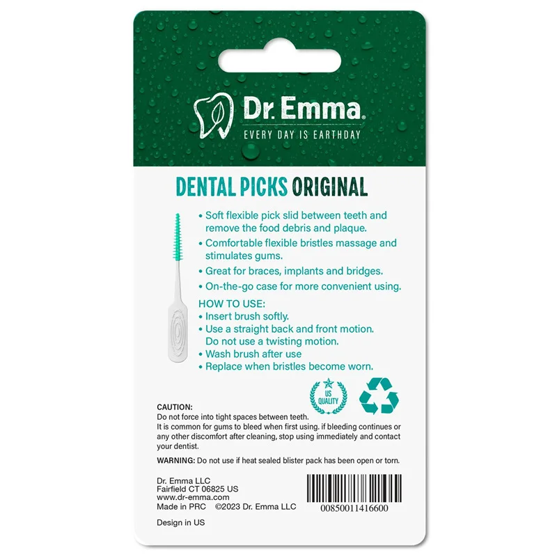 Soft Silicone Interdental Brushes 100Pcs Mint Floss Picks for Braces Orthodontic Cleaning