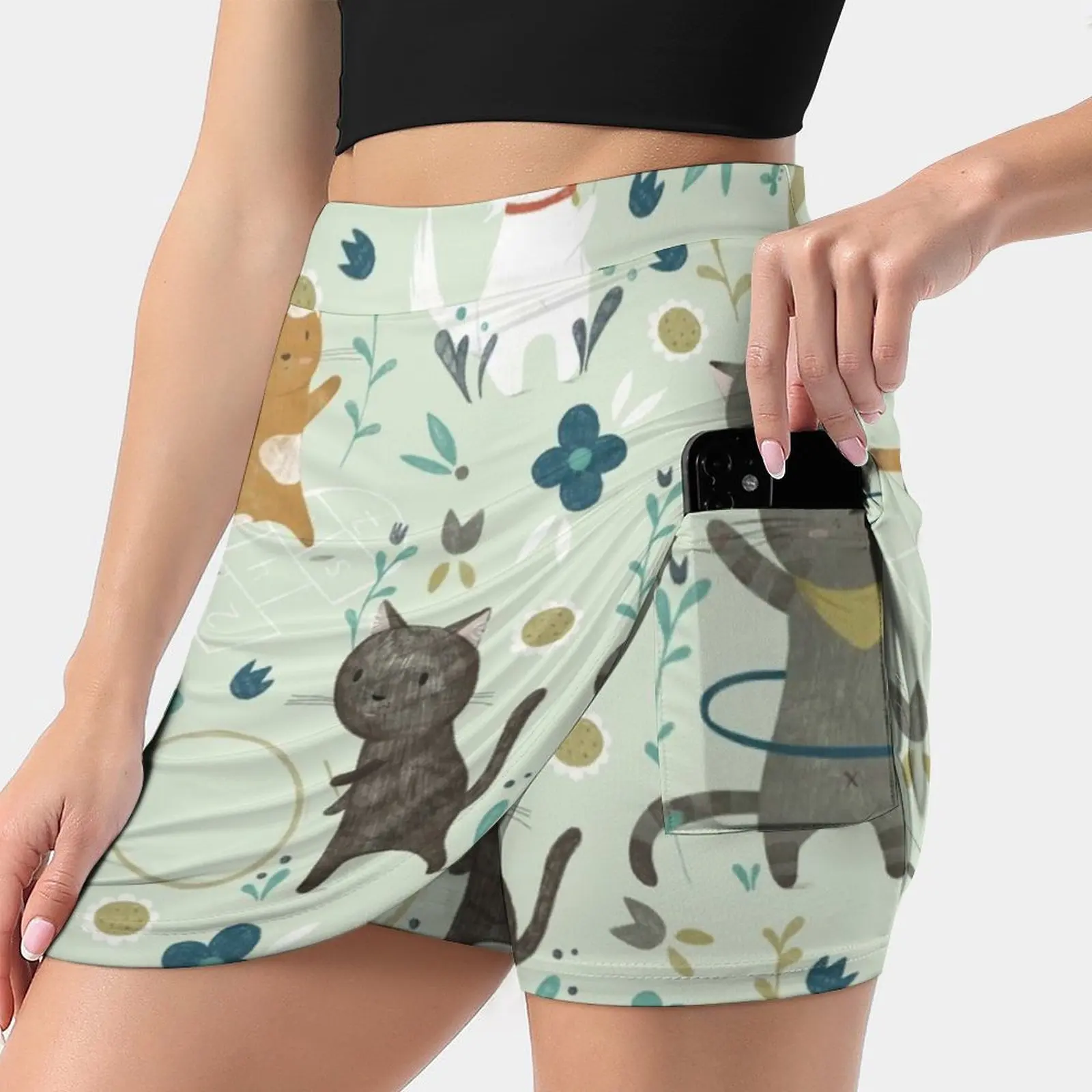 Catskirts s playground saias mulher moda 2022 calça saia mini saias escritório saia curta jogos para crianças playground