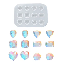 DIY Geometric Gemstone Silicone Earring Molds Women Studs Earrings Jewelry Crafting Pendant Charms Epoxy Resin Casting Mould