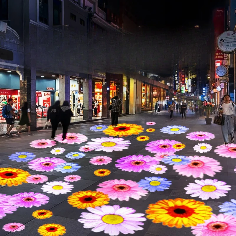Five-way projection light pattern dynamic advertising spotlight outdoor ground wall building decoration festival atmosphere