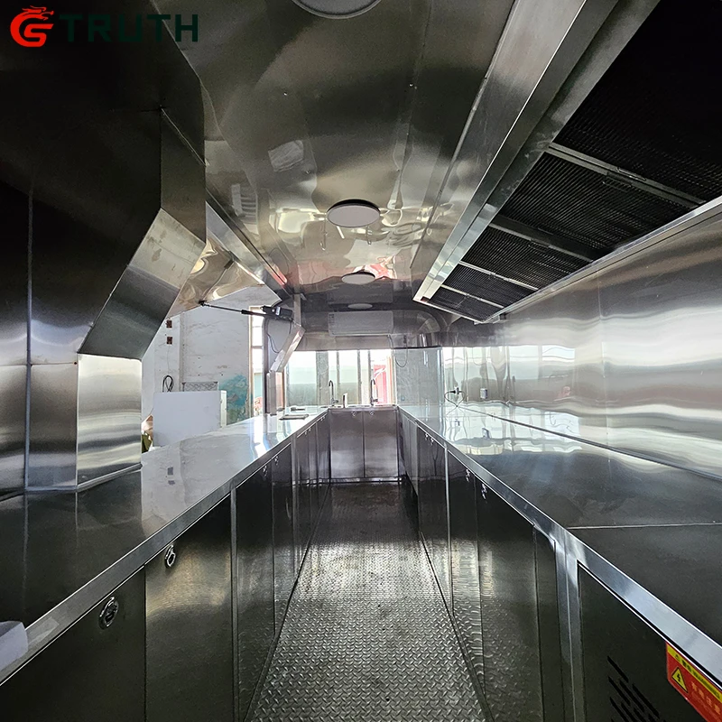Customized Mobile Food Truck Hot Dog Pizza Coffee Ice Cream Mobile Camping Street Food Cart Trailer With Full Kitchen