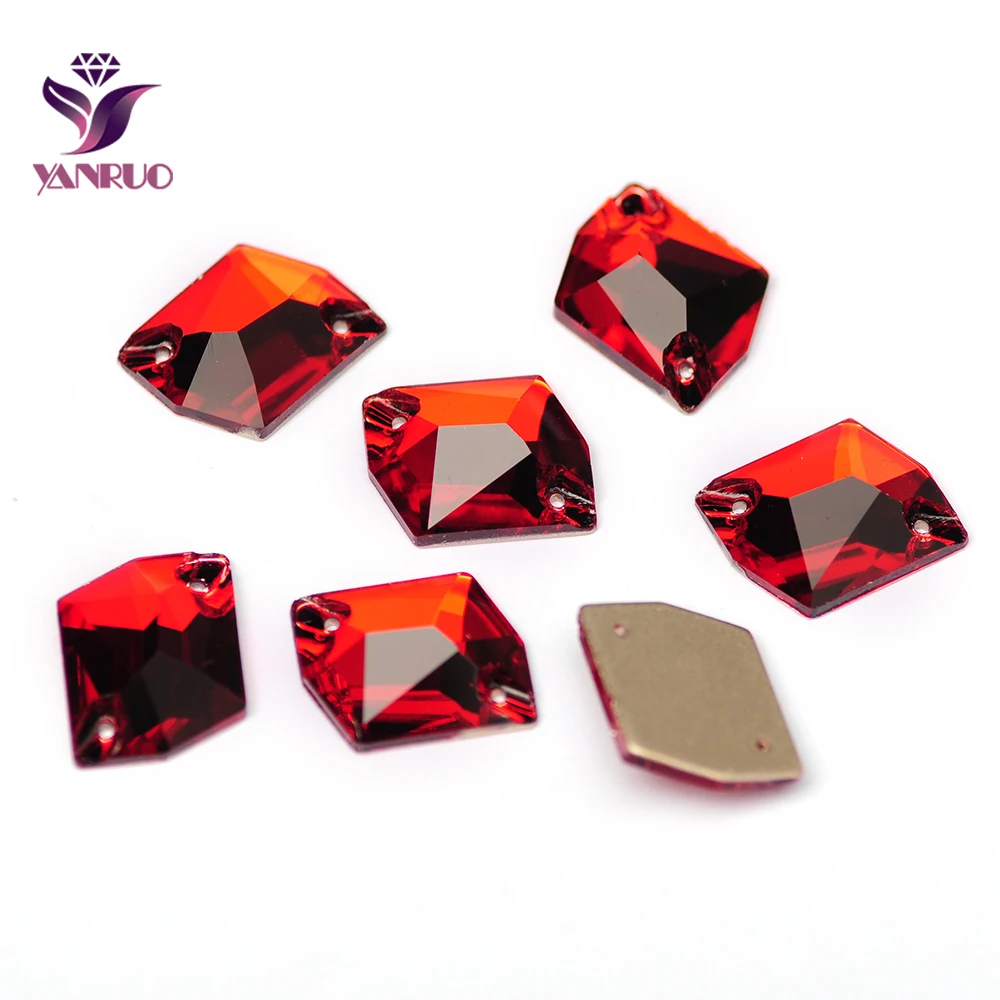 YANRUO 3265 Cosmic Siam Red Glass Rhinestones Glitter Bling Crystals Stones Sewing on Clothing