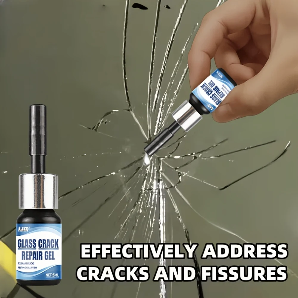 Multi-Purpose Glass Repair Kit - Quick Crack Repair for Auto Windscreen & Side Mirrors, No Damage to Glass Surface, Suitable for