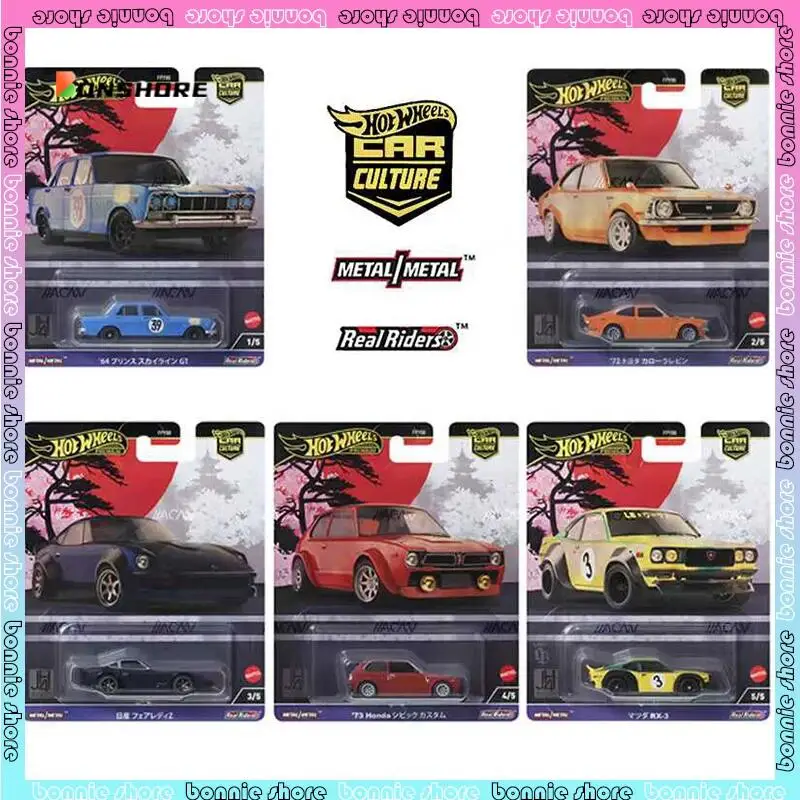 Hot Wheels car culture series japan history car model 1/64 alloy Civic MazdaRX3 COROLLA Nissan z cars model for boy birthday toy