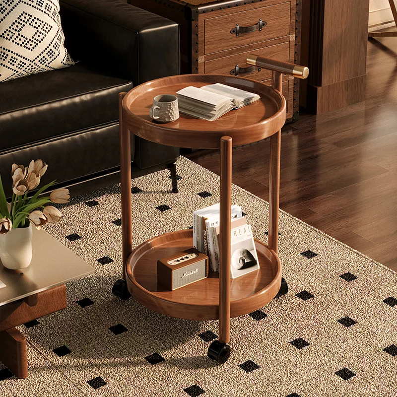 

Sofa side table removable tea table snacks trolley bedside shelf small apartment medieval living room bedroom household