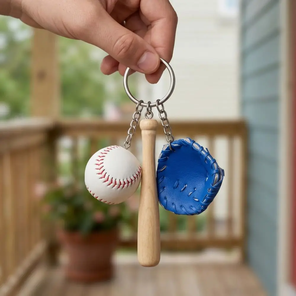 Funny Personalized Baseball Glove Keychain PU Leather Ornaments Bag Hanging Multiple Color Decorations Car Key Ring Gift