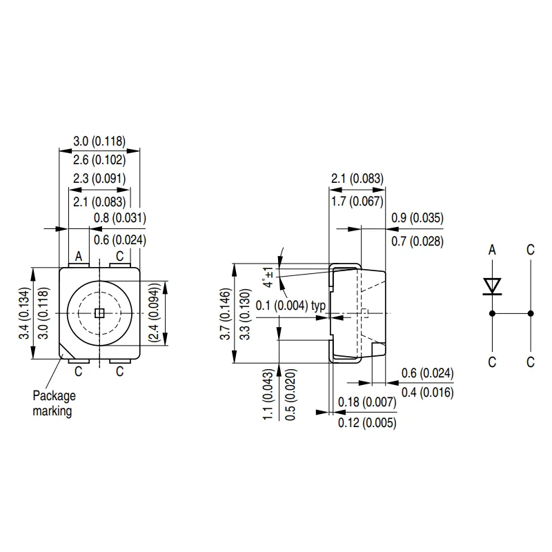 100pcs LY E67B LYE67B 3528 Yellow 587nm PLCC-4 3 Negative 1 Positive Common Positive Car Light